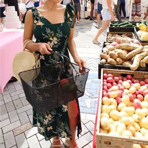 Reformation Green Floral Midi Dress